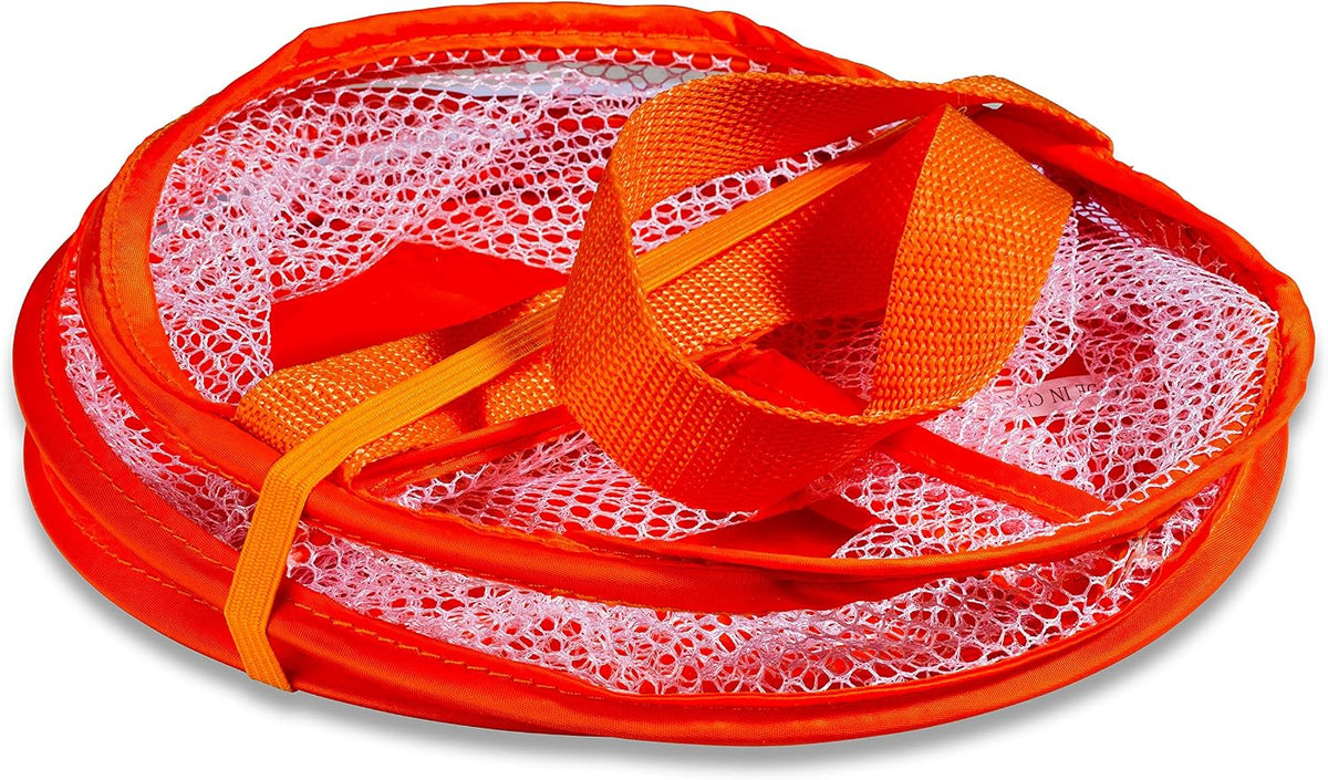 Handy Laundry Portable Shower Caddy – Collapsible Mesh Organizer with Handle, Quick Dry, Large Compartments for Dorm, College, Gym, Travel, Camp, Bathroom Essentials (Orange)