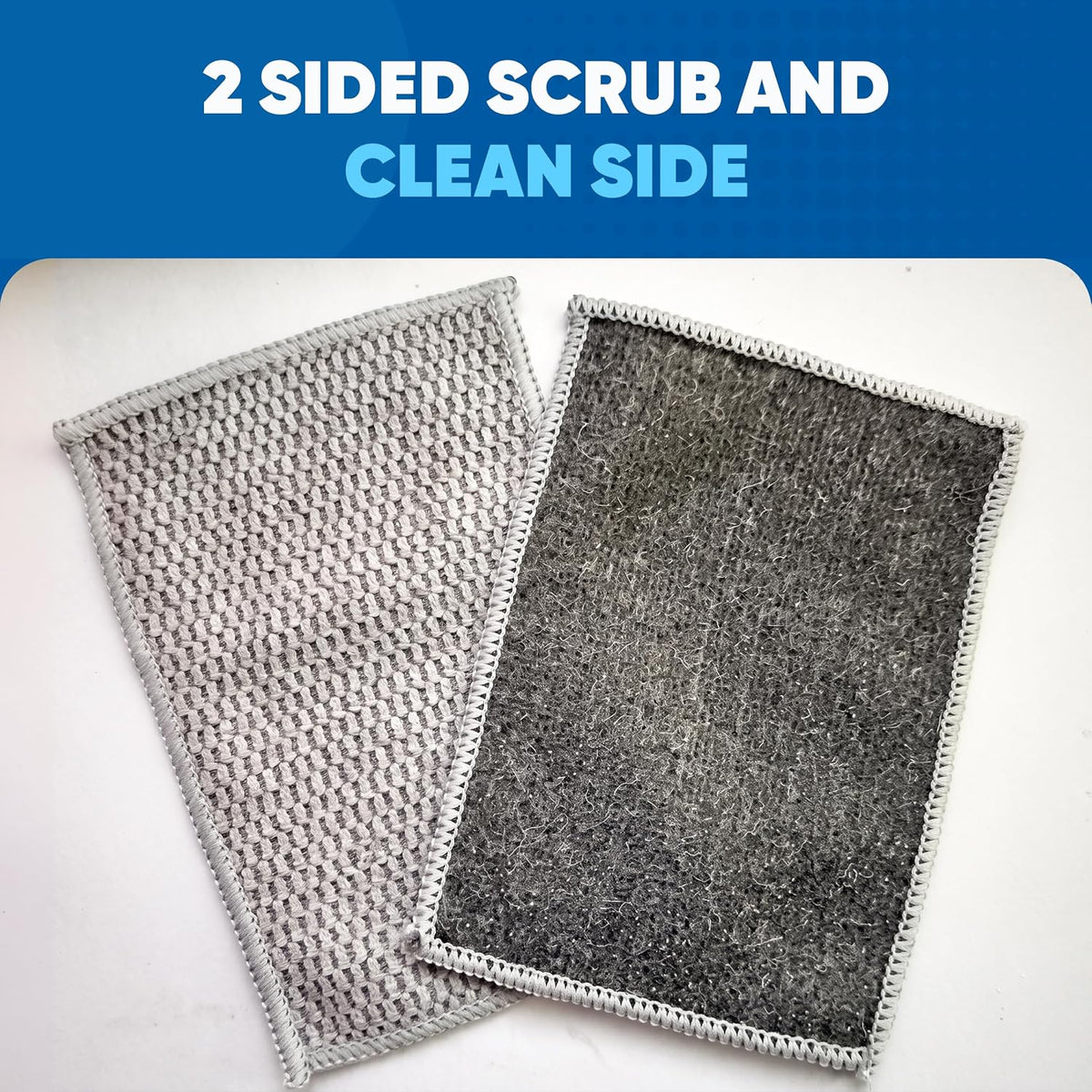 Microfiber Wholesale Scrubber Cloths (12 Pack, Grey) – Scrub Without Scratching, Safe for Non-Stick, Stainless & Glass – Two-Sided 4"x6" Dish Scrubbing Cloths, Bulk Value, No Sponge Smell