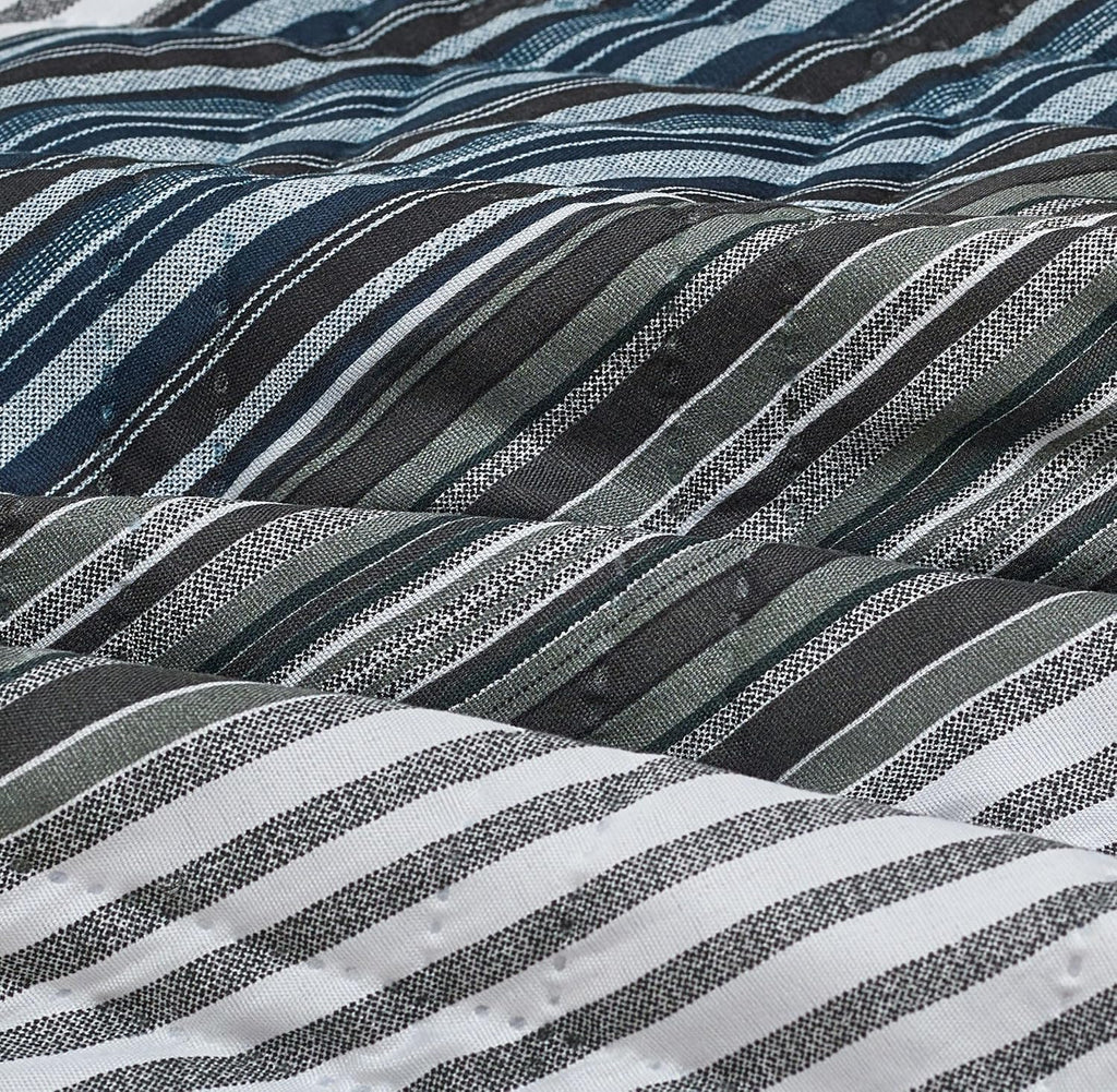 Brilliant Sunshine Multi Grey Stripes Couch Armrest Organizer, 35"×13"