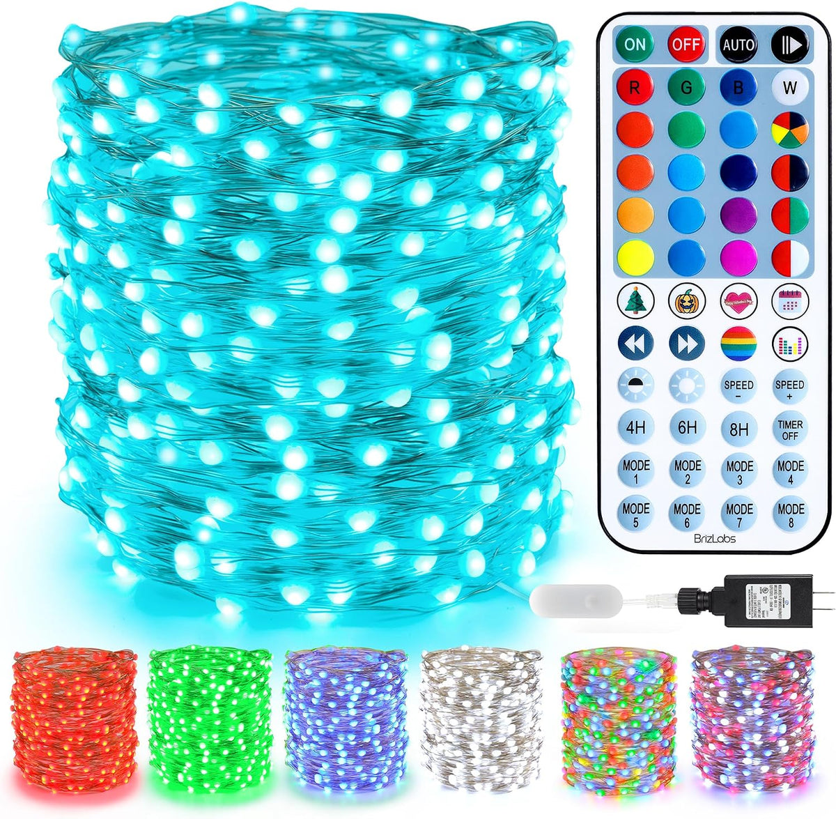 BrizLabs Halloween Fairy Lights, 200 LED Color Changing Fairy String Lights