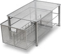 Deco Brothers Stackable Pull Out Cabinet Sliding Basket with Divider, Large