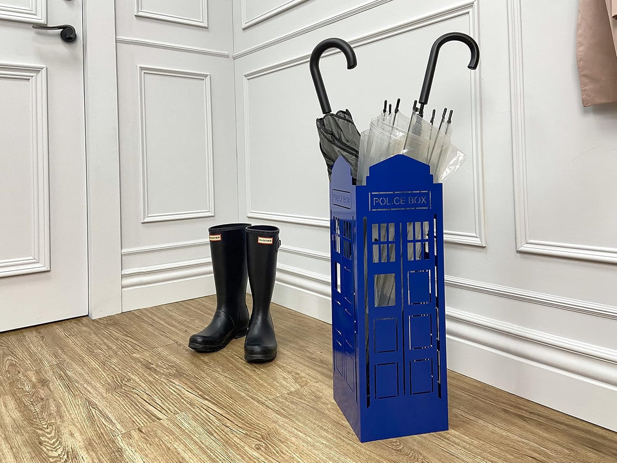 Mango Steam Police Box Blue Umbrella Stand - for Entryway & Living Room…