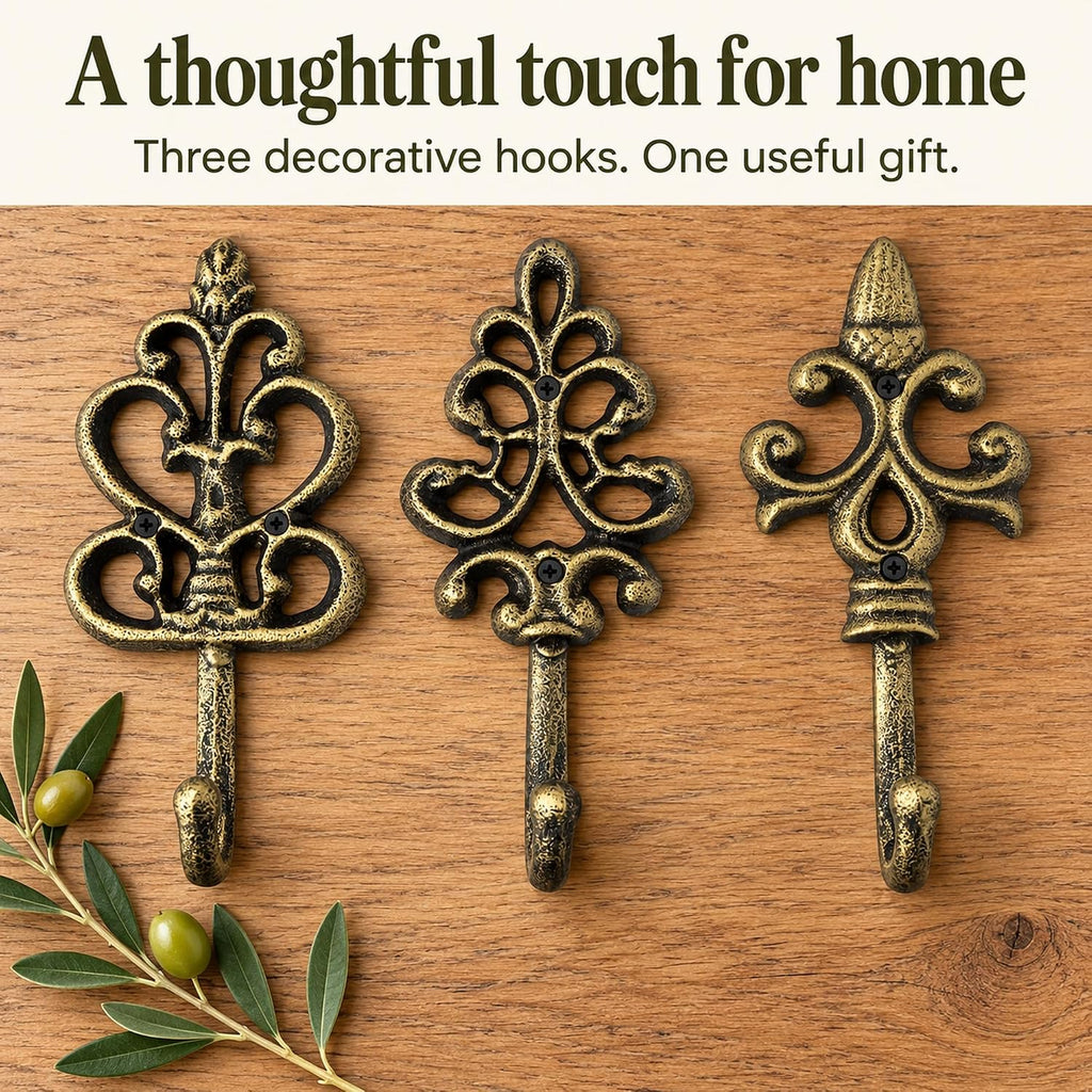 Comfify Gold and Black Cast Iron Wall Hooks