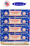 Satya Nag Champa Incense Sticks 100 gmx 4 Pack (400 GMS), Satya Insenses with Raajsee insence Holder Bundle, Nag Champa Natural Incence