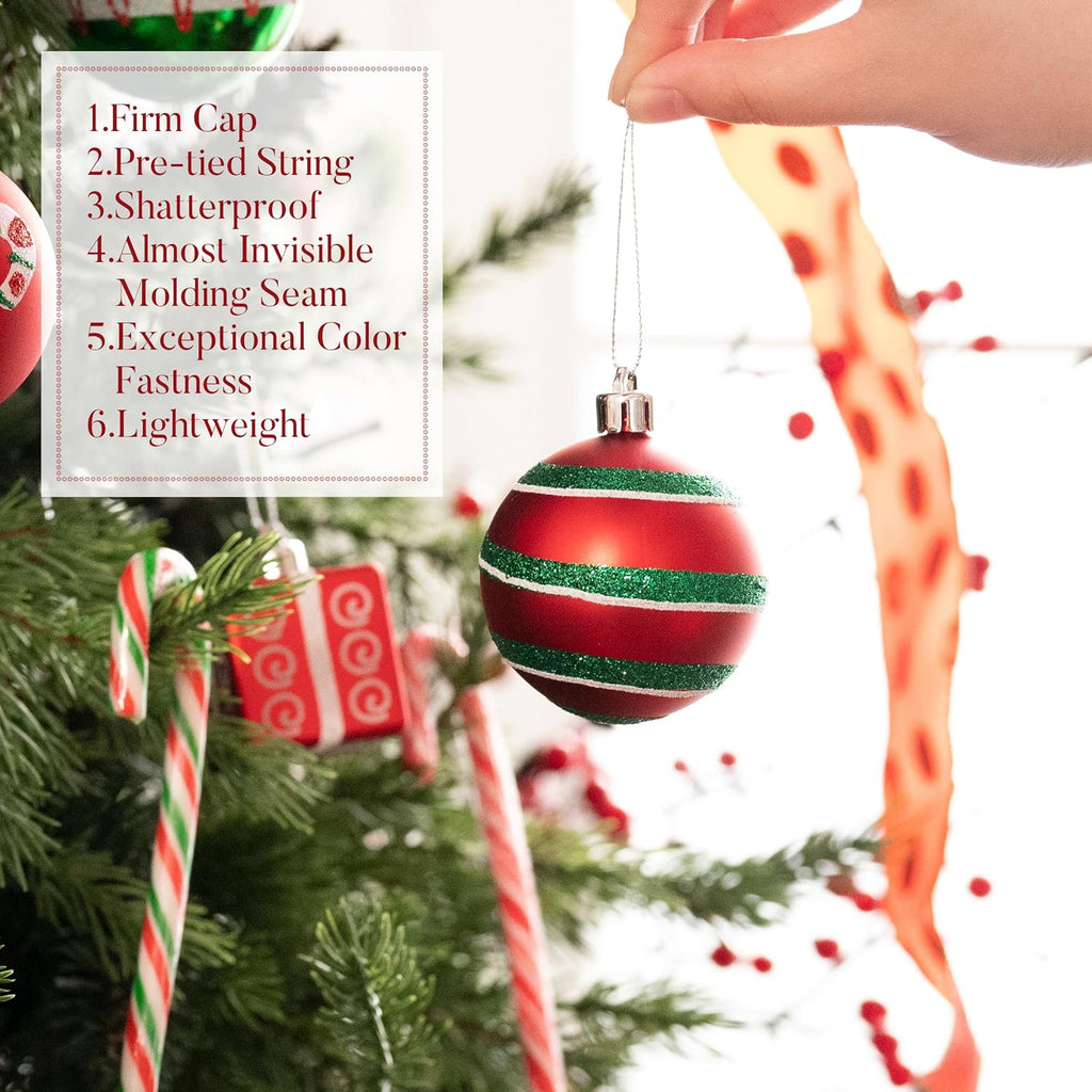 Valery Madelyn 16ct Christmas Ball Ornaments Tree Decorations Set 2.36 Inch