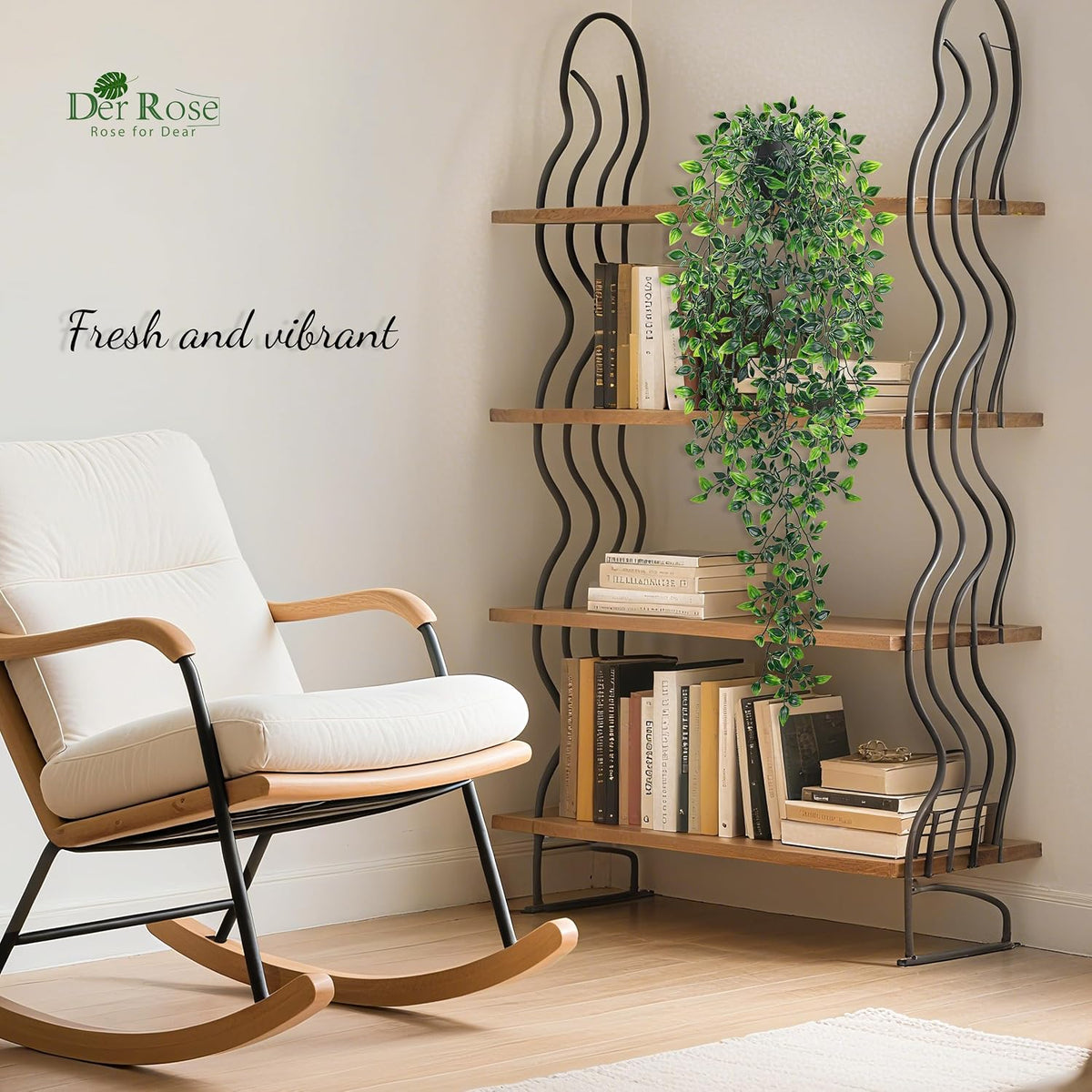 Der Rose 34" Artificial Mandala Vine Hanging Plant for Bathroom Shelf Decor