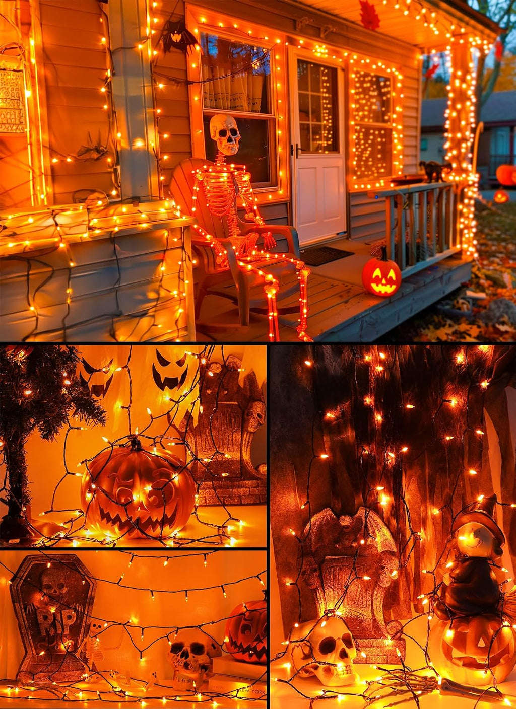 Brightown Orange Battery Operated Christmas String Lights with Timer