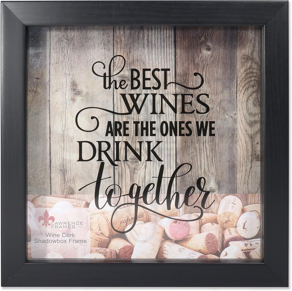 Lawrence Frames 164010 Black 10x10 Shadow Box Wine Cork Holder