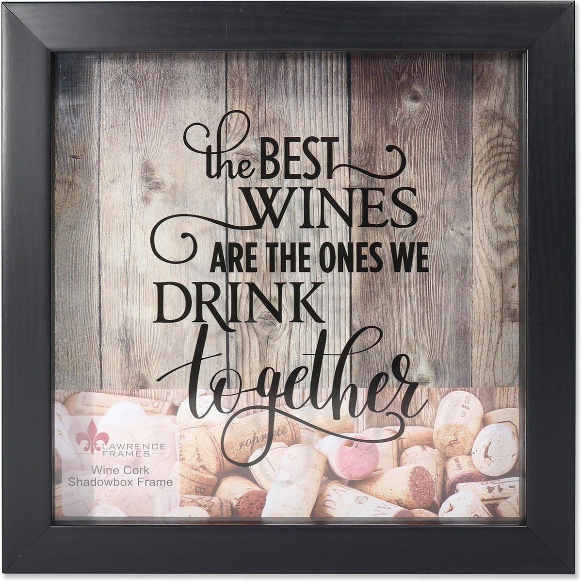 Lawrence Frames 164010 Black 10x10 Shadow Box Wine Cork Holder