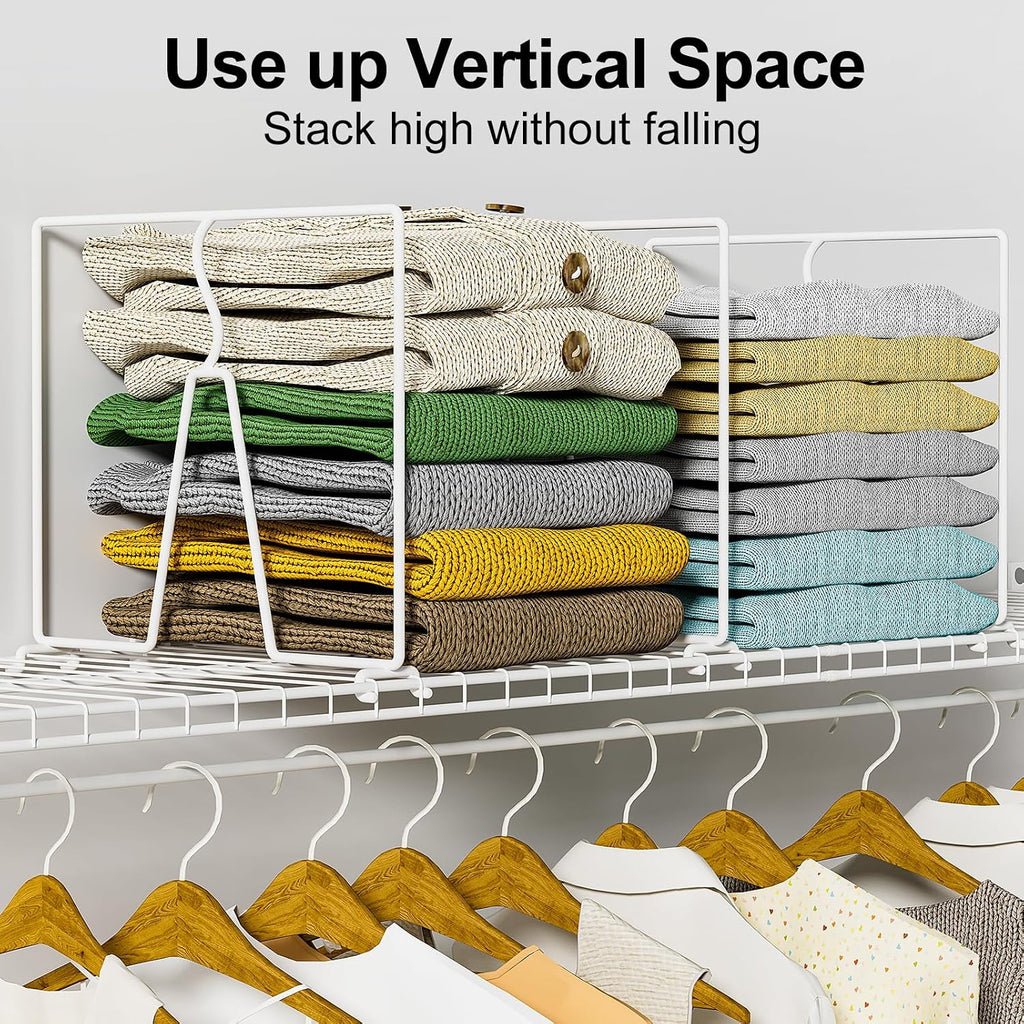 SortNStore Wire Shelf Dividers for Closet: Tall 10.6in x Deep 12in, 16 Pack