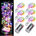 6 Pack Fairy Lights Battery Operated,Timer,2 Remotes,6.5ft 20LED Multicolor