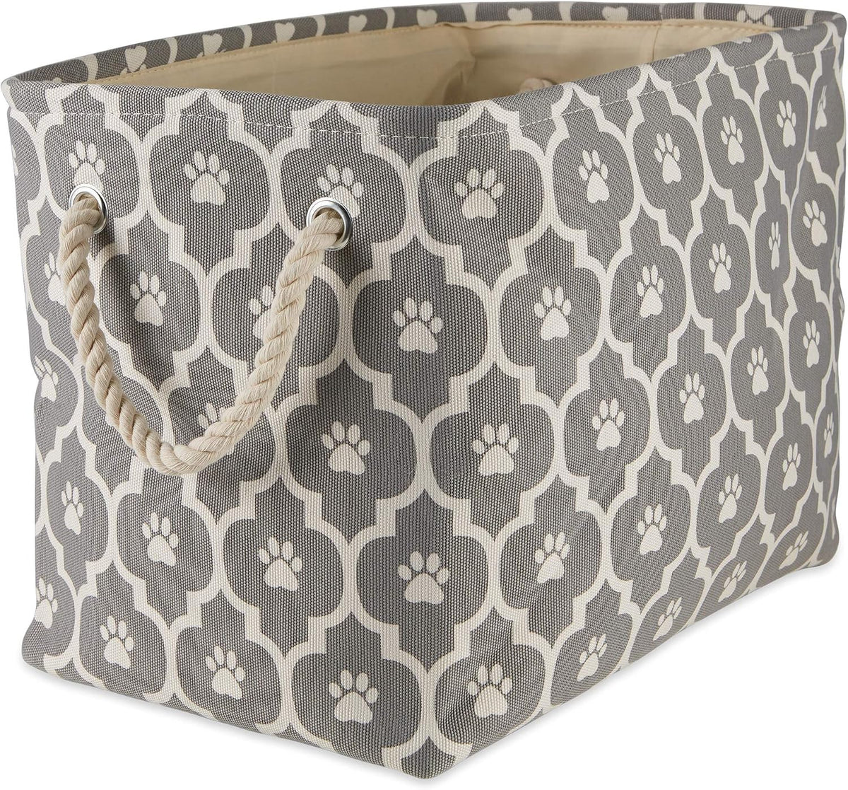 Bone Dry Pet Storage Collection Lattice Paw Print, Medium Rectangle, Gray (Pack of 2)