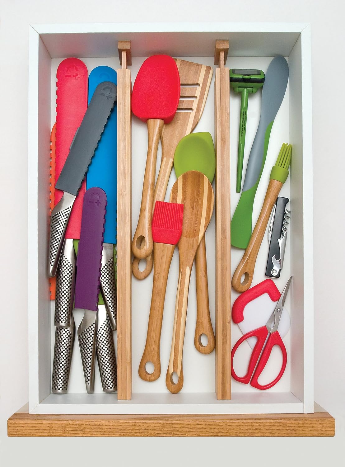 Lipper International Bamboo Kitchen Drawer Dividers, Set of 2