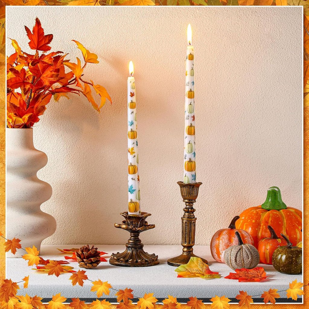 Conelist 6 Pcs Thanksgiving Taper Candles 10" Fall Decorative Taper Candles