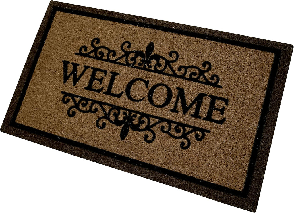 Ackland Coir Doormat | Clara Brown Welcome Flocked | 18" x 30"