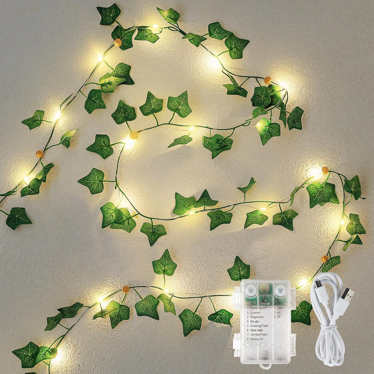 23FT 73 LED Ivy Vine String Lights Plug in