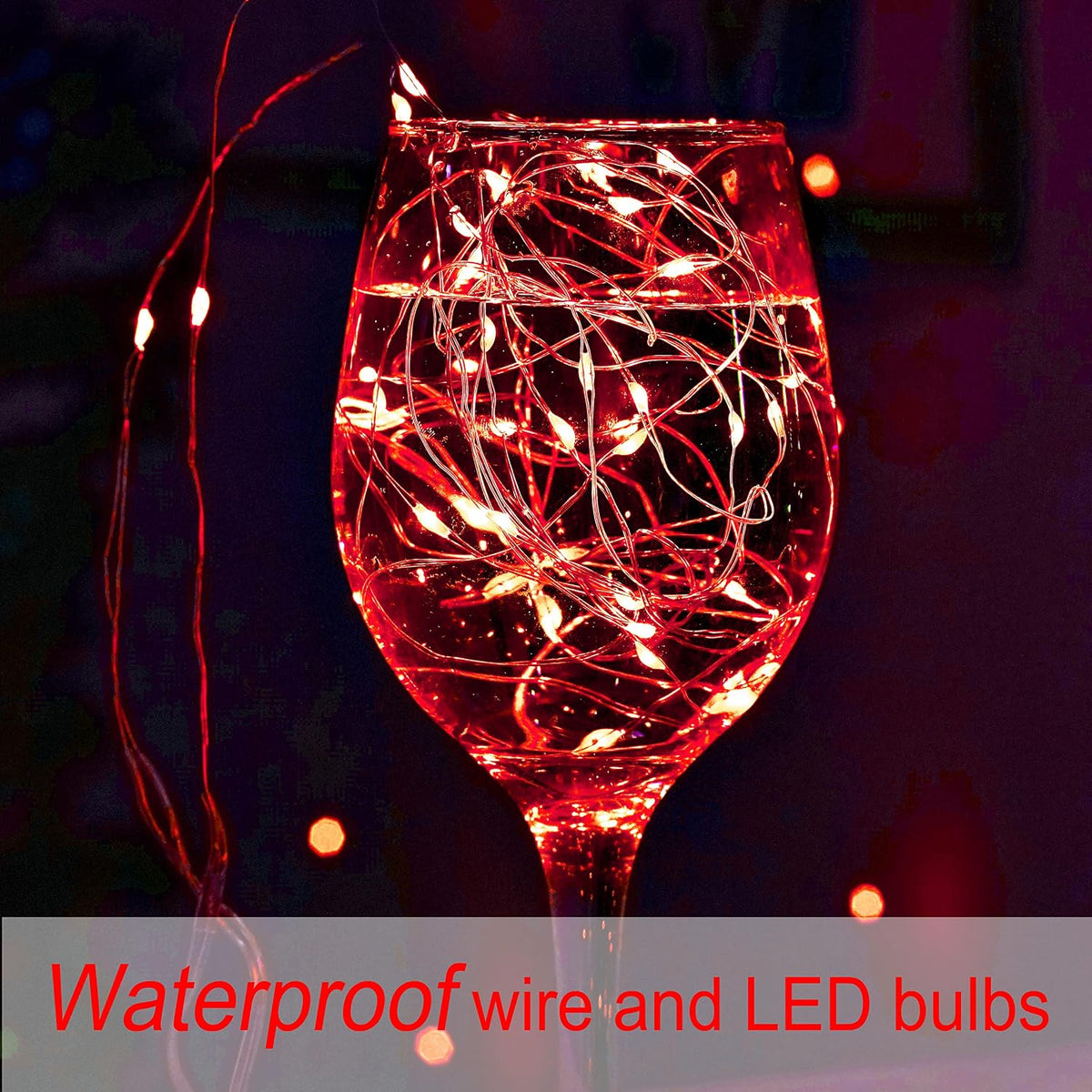 SmilingTown Battery Operated Fairy String Lights 24 Pack 20 LED 7.2ft Starry Firefly Copper Wire for Wedding Party Table Centerpiece Halloween Christmas Decorations (Red)