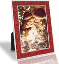 HIKWADERY 4x6 Picture Frame Glitter, Red Bling 4 by 6 Photo Frames with HD Real Glass, for Wall or Tabletop Display, Family Friends Wedding Mother's Day Gift (4 x 6, Red)
