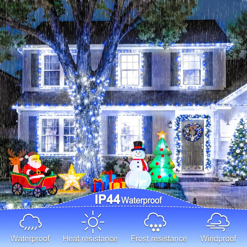 kemooie 500 LED Christmas Lights Outdoor, 164 FT String Lights Waterproof