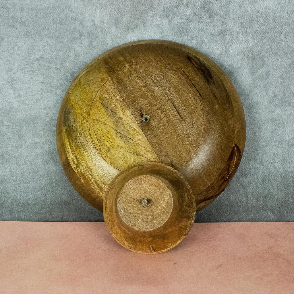 HOMORA Wood Fruit Bowl or Decorative Pedestal Bowl for Table Décor, for Kitchen Counter, Detachable Base,12-inch Large Bowls,Mango Wood (BLUE MARBLE), christmas, thanksgiving, new year