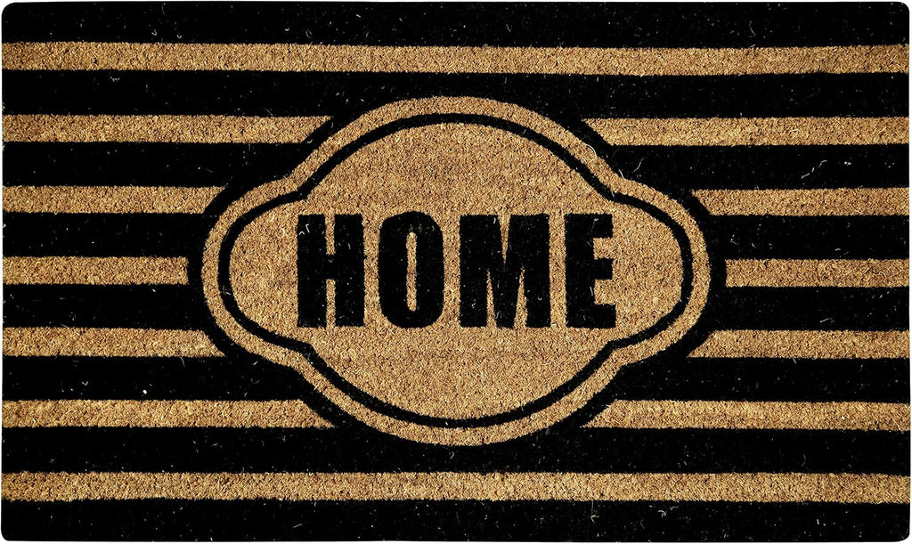 Ackland Coir Doormat | Clara Black Stripe Home | 18" x 30"