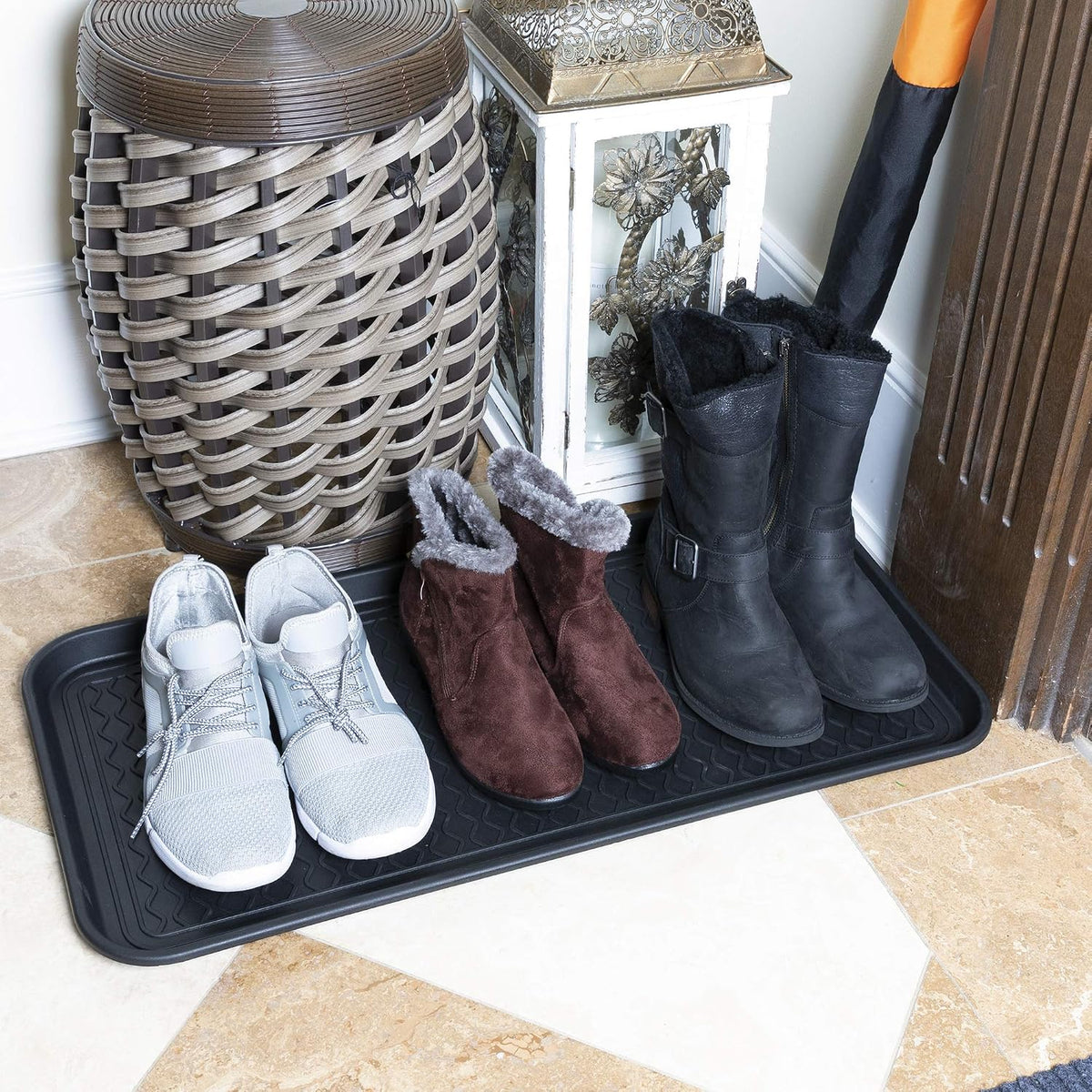 Ottomanson Multipurpose All Season Boot Tray Mat, Reusable Pee Pad For Dogs, 15" x 30"