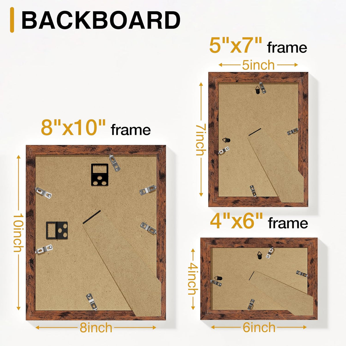 Vittanly 10 Pack Picture Frames Collage Wall Decor, Rustic Brown