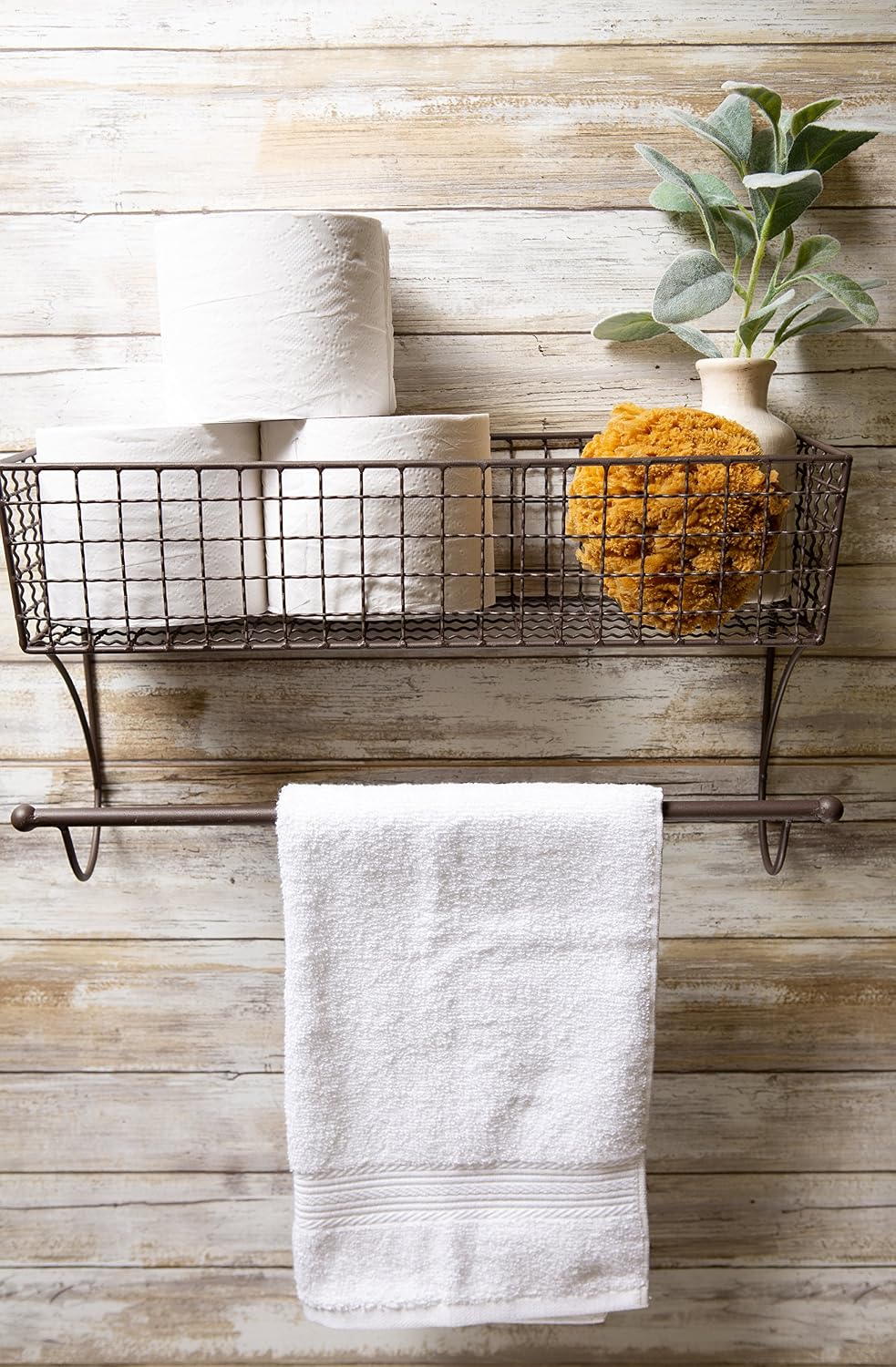 DII Rustic Bathroom Décor, Metal Storage, Large Towel Bar, Rustic