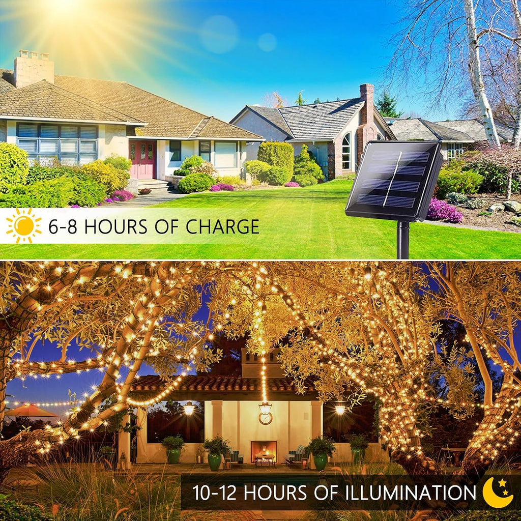 Solar String Lights Outdoor 6 Pack 255FT 720 LED Christmas Light Warm White