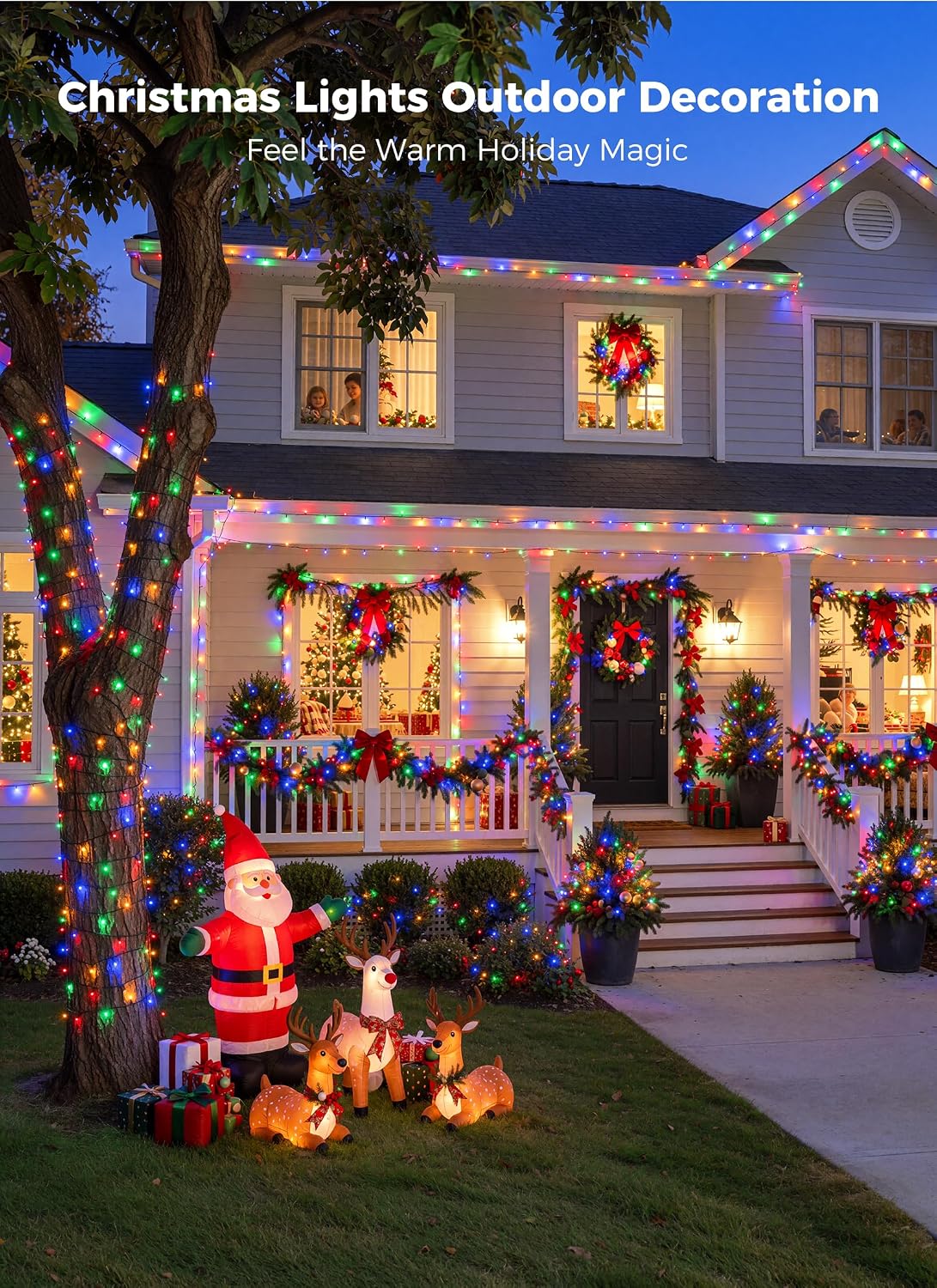 330FT 1000LED Christmas Lights Outdoor, Remote & Timer, Dimmable Multicolor