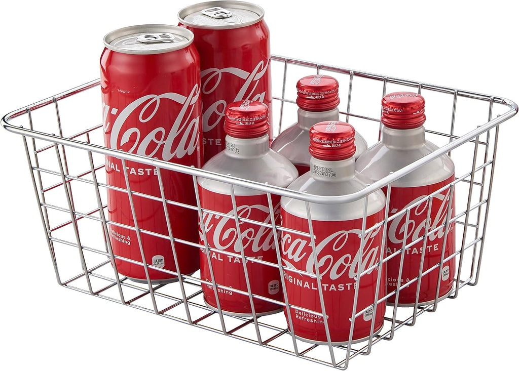 JUNCHU CHERRY Wire Kitchen Storage Basket 5 Packs,Perfect Pantry Organization Accessories Baskets,Laundry Basket,Countertop Organization,Suitable for Kitchen,bathroom,bedroom,Tabletop,Stackable,Chrome