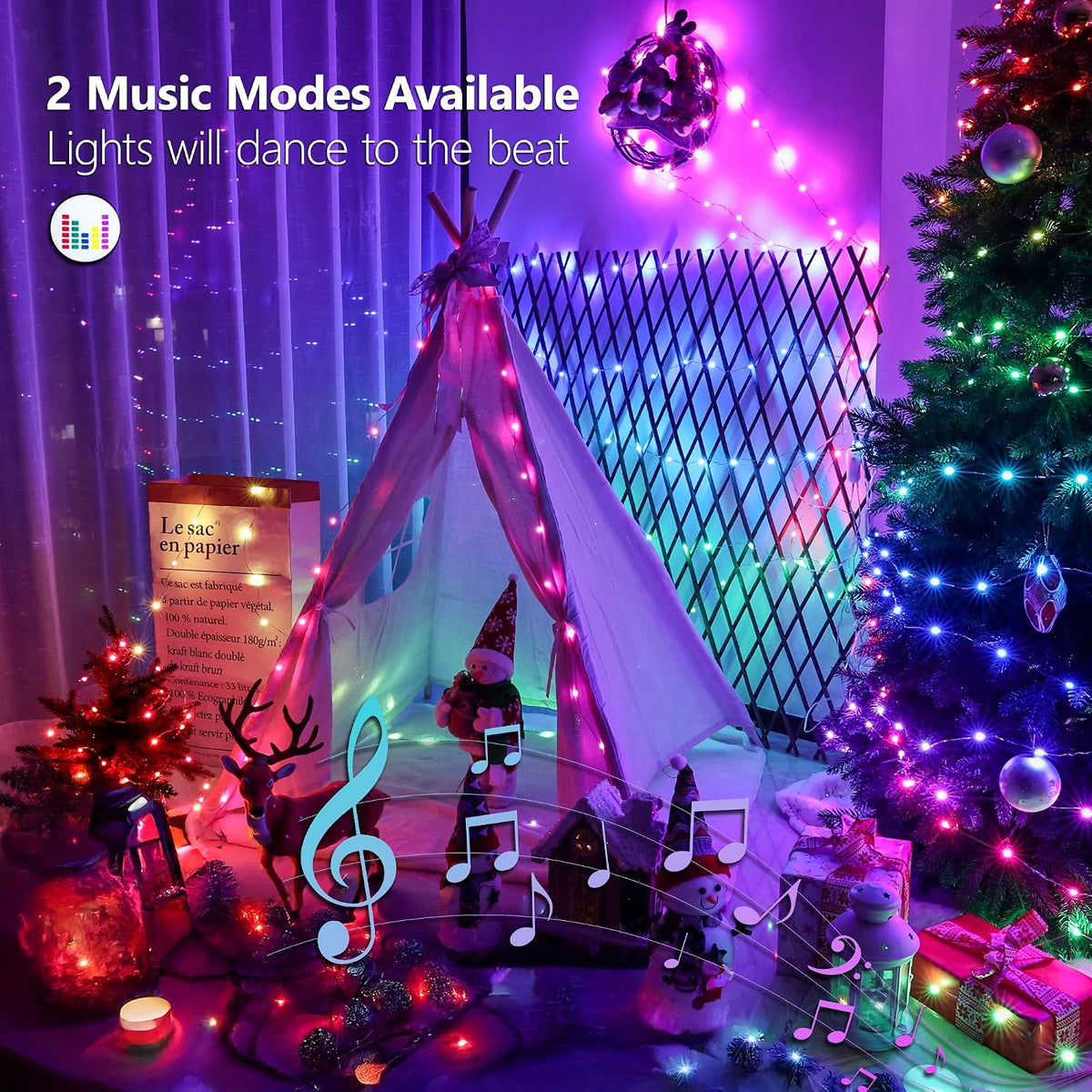 BrizLabs Halloween Fairy Lights, 200 LED Color Changing Fairy String Lights