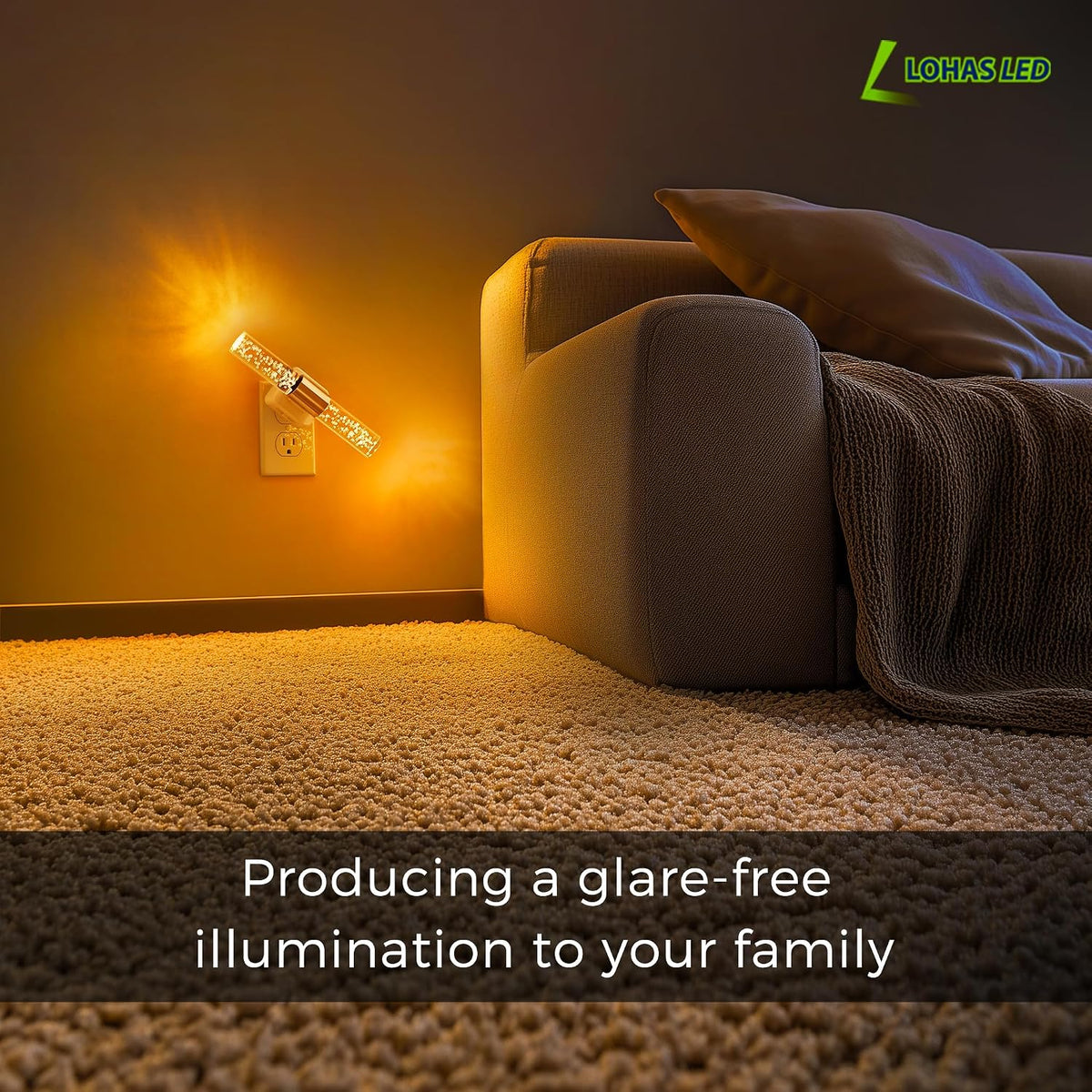 L LOHAS LED Amber Night Light, Night Lights Plug into Wall, Sleep Light