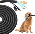 Split Wire Loom 2pcs 3/4 Inch 5ft, Braided Cable Sleeve for Cable Management, Cord Protector for Pets, TV, Desk & Automotive, Black