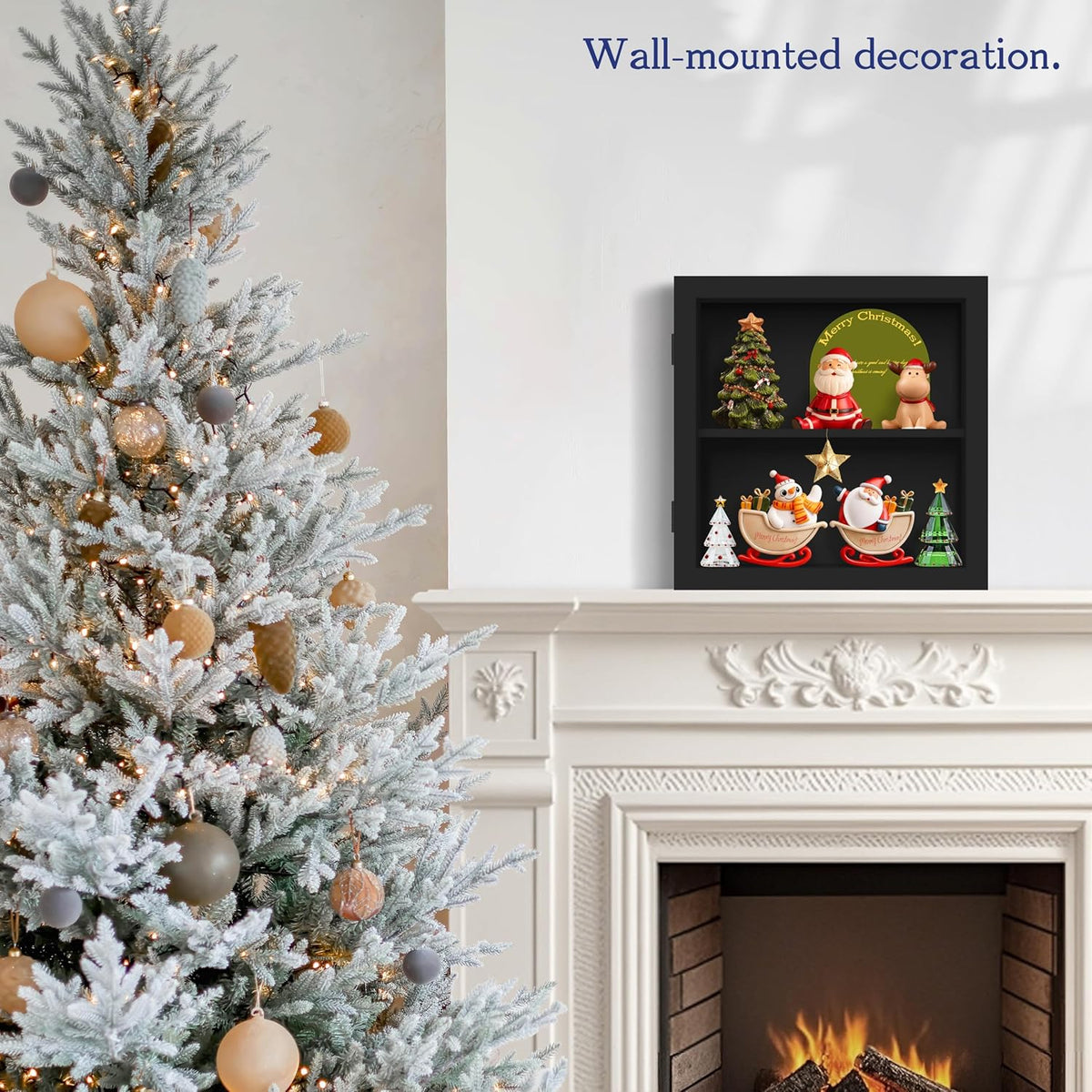 An&He 10x10 Shadow Box Frame Engineered Wood | with a 2.7" Usable Display Depth | Includes Acid-Free Backing Board, UV Resistant Acrylic, and Hanging Hardware-Black