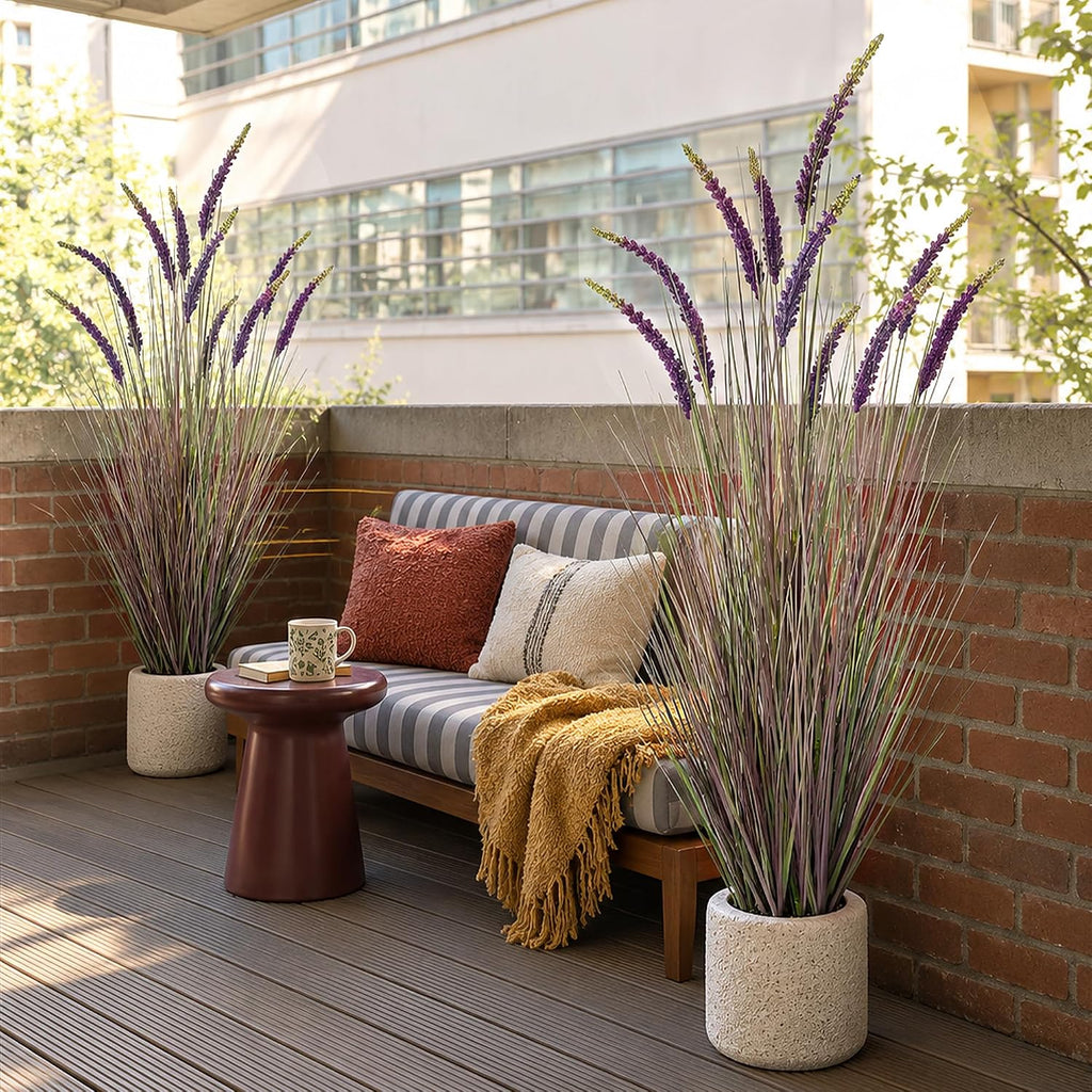 5ft 2-Pack Artificial Grass Plants in Pots, 59in Faux Grass Plant Indoor