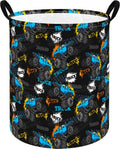 Truck Print Laundry Hamper, Collapsible Storage Basket with Handles