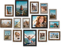 Vittanly 15 Pack Gallery Wall Frame Set, Black, Brown, Dark Grey