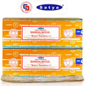 Satya Sandalwood Incense Sticks 250 gmx 2 Pack (500 GMS), Insenses with Raajsee Insence Holder Bundle, Nag Champa Natural Incense