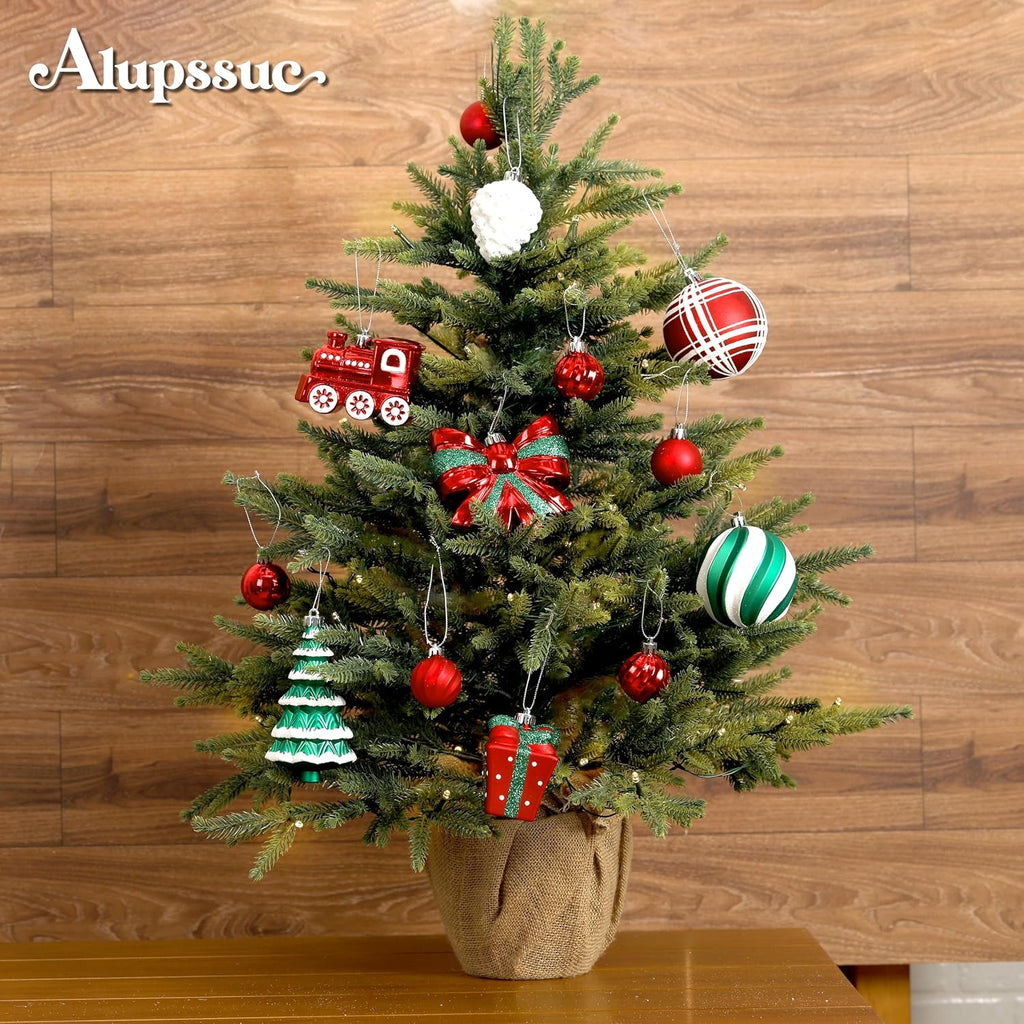 Alupssuc 82pcs Classic Christmas Balls Ornaments Set, Red, White and Green