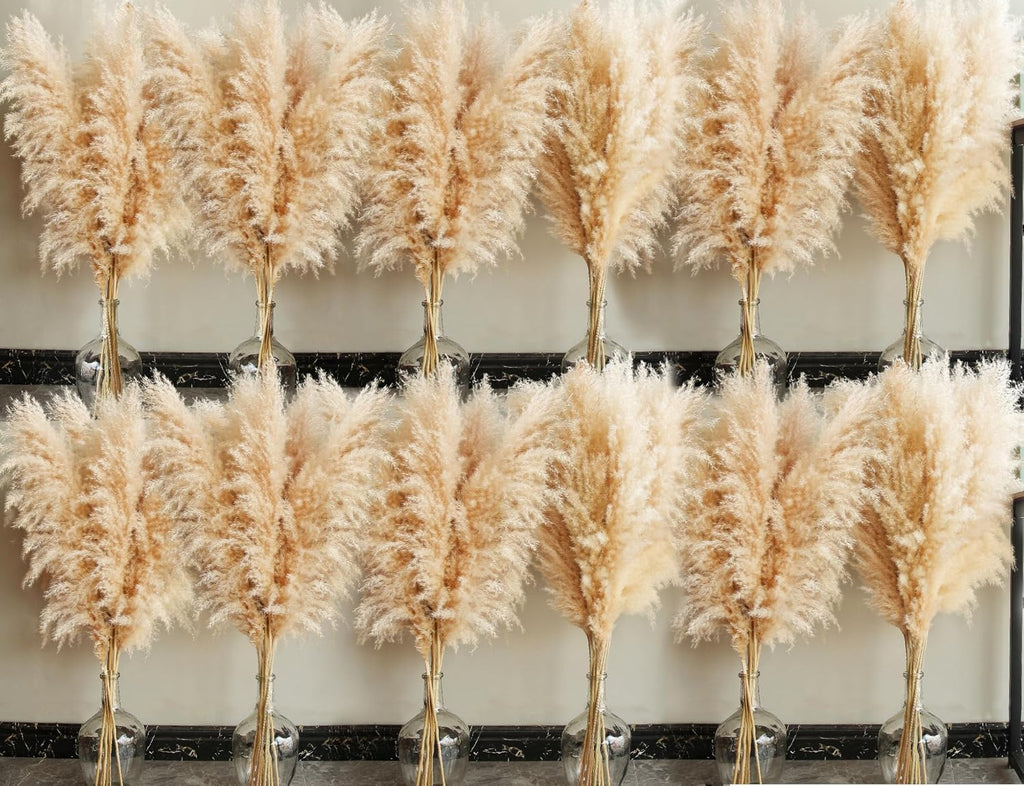 40" inch 60 Stems Natural Pampas Grass Decor Tall, pompas Grass, Tall Pampas Grass for Wedding, Party, Farmhouse, Boho Home Decor