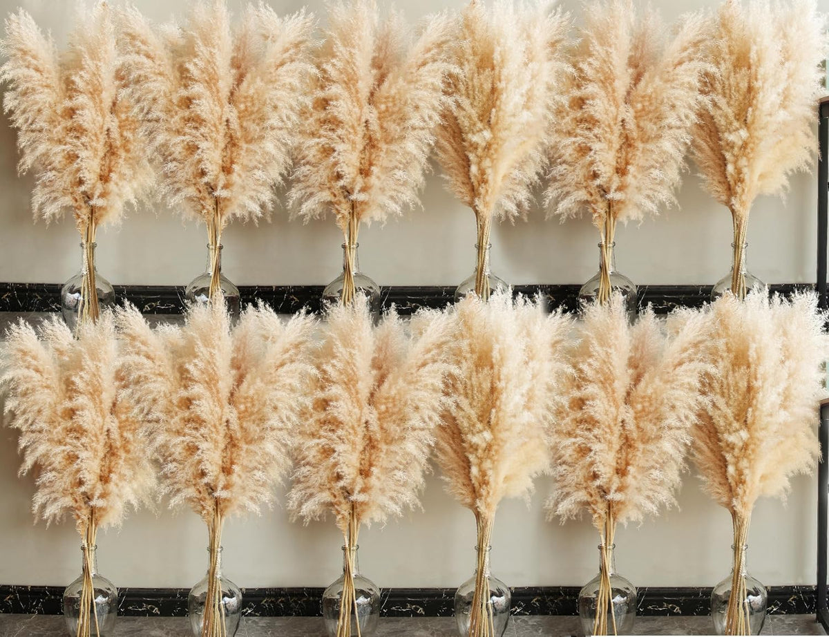 40" inch 60 Stems Natural Pampas Grass Decor Tall, pompas Grass, Tall Pampas Grass for Wedding, Party, Farmhouse, Boho Home Decor