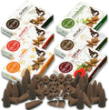 Exotic - Backflow Incense Cones for Waterfall - Scented Inscents-Cones - Copal, Amber, Musk, Oud - Insiensos Aromaticos - 6x10=60 Large Variety Pack