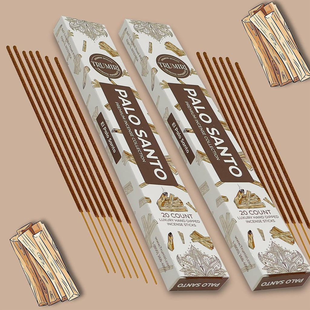 Palo Santo Incense Sticks - Incienso de Palo Santo - Total 40 Insence-Sticks - Dual Pack of 20 Insense - Inciensos - Inscents - Natural Non Toxic Ingredients - Incents - Incence