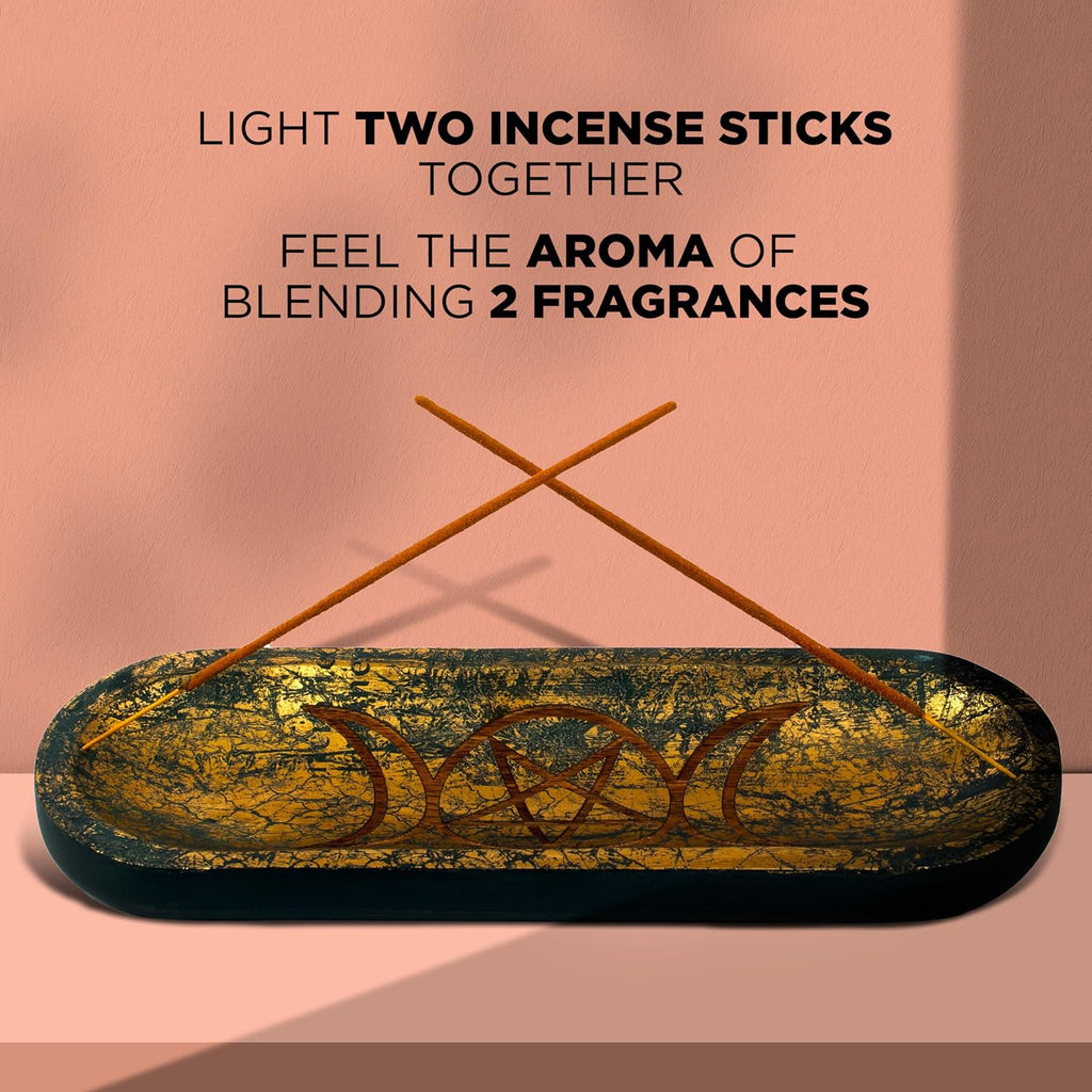 raajsee Carving Incense Holder -Incense Burner Holder –Ash Catcher - Incense Stick Holder - Meditation & Yoga - Great Gift for Any Occasion Size 11x4 inch