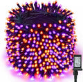 ODEETRONIC Purple & Orange Outdoor Halloween String Lights, 164 ft, 500 LED