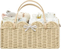 HBlife Large Baby Diaper Caddy, Paper Rope Storage Baskets Nursery Bin with Removable Divider, Portable Car Organizer for Diapers, Baby Shower Gifts, Newborn Essentials Must Haves
