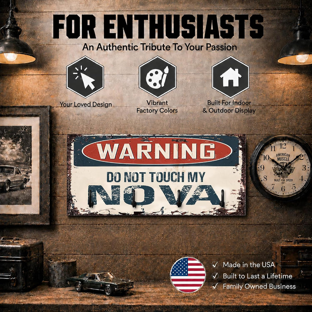 Brotherhood Compatible with Nova Warning Do Not Touch My Nova Rusty Grunge Old Antique Design Key Hanger Organizer Wall Mount Rack for Holders Home Keys Ring Decorative Hangers Decor Hook Holder