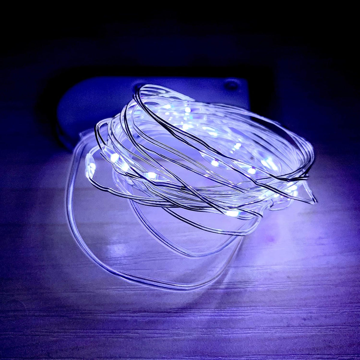 20 Pack Fairy Lights Battery Operated, 20 LED String Lights Mason Jar Lights, Waterproof Copper Wire Mini Lights String Firefly Light for Wedding, Table, Party, Christmas Decor (Cold White)