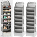 Criusia Shoe Storage, Over the Door Shoe Organizer, Hanging Closet Shoe Storage with Large Deep Pockets, Fits 16–24 Pairs of Sneakers, Sandals, Boots, Gray